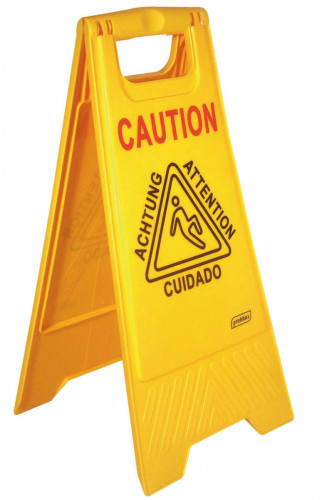 Panneau avertissement sol glissant rectangulaire jaune 28 cm Probbax