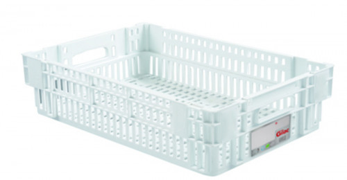 Caisse ajourée Sans couvercle blanc plastique 60x40x14,6 cm 27 L fond ajouré parois ajourées Gilac