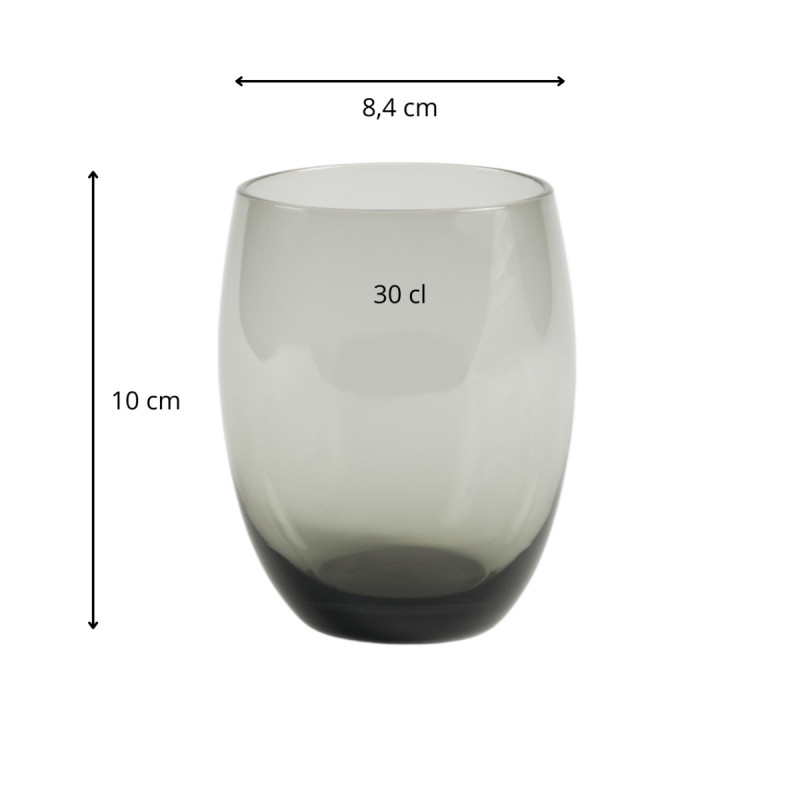 Gobelet forme basse gris verre 30 cl Baya Pro.mundi