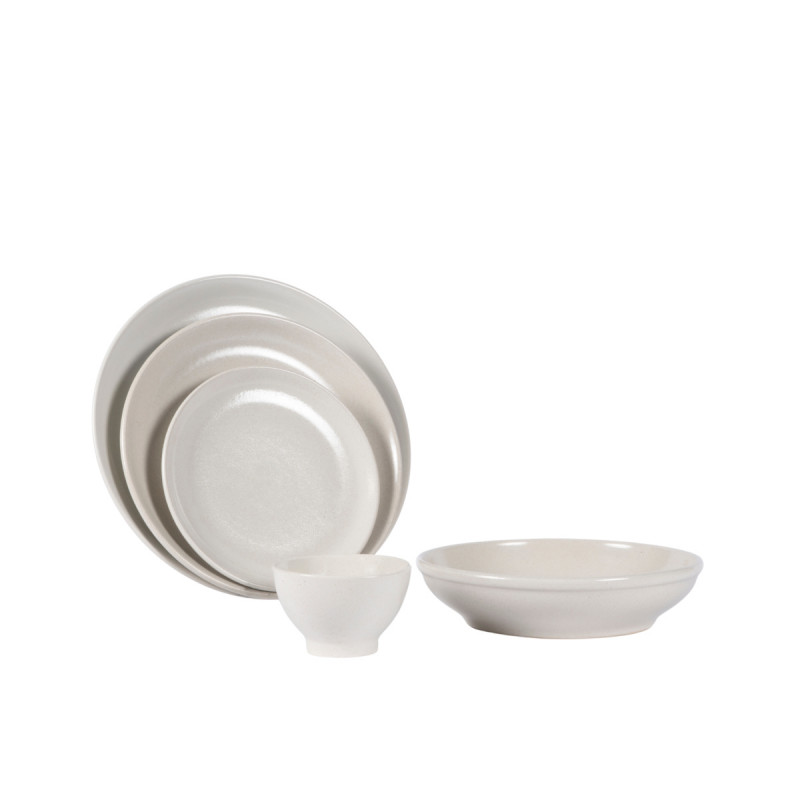 Assiette creuse rond écru grès émaillé Ø 23 cm Gres Couleur Pro.mundi