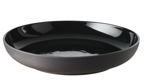 Assiette creuse rond noir porcelaine culinaire Ø 23,5 cm Solid Revol