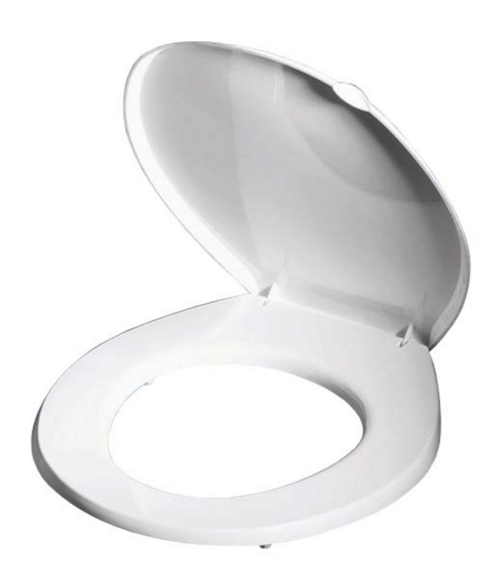 Abattant WC rond blanc plastique Gilac