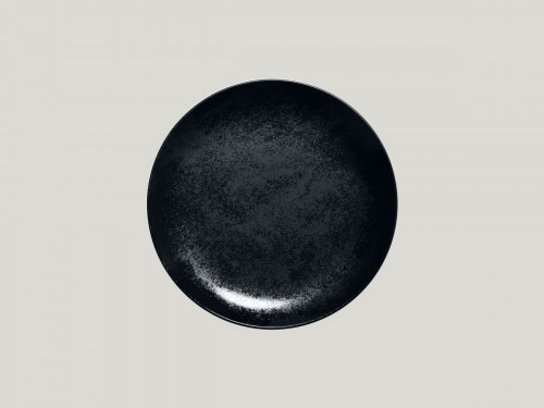 Assiette coupe plate rond noir porcelaine vitrifiée Ø 20,9 cm Karbon Rak