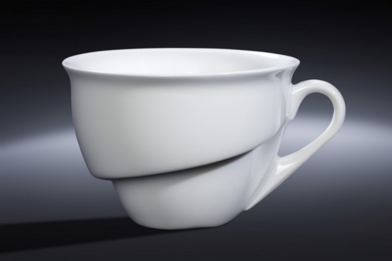 Tasse à thé/chocolat rond blanc porcelaine 23 cl Ø 10,3 cm Delissea Rak