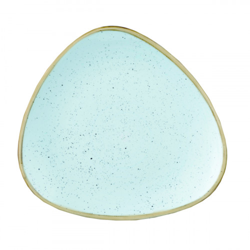 Assiette plate triangulaire duck egg porcelaine vitrifiée 26,5x26,5 cm Stonecast Churchill