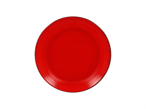 Assiette plate rond rouge porcelaine vitrifiée Ø 17,9 cm Fire Rak
