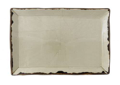 Assiette plate rectangulaire beige porcelaine vitrifiée 28,5x18,7 cm Harvest Dudson