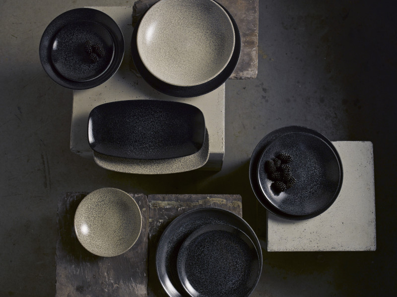 Assiette plate rond noir porcelaine Ø 26 cm Evo Origins Dudson