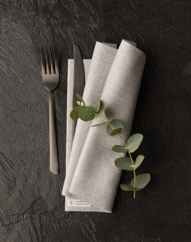 Serviette gris spunlaid 40x40 cm Celytiss Manufacture De L'ephemere (40 pièces)