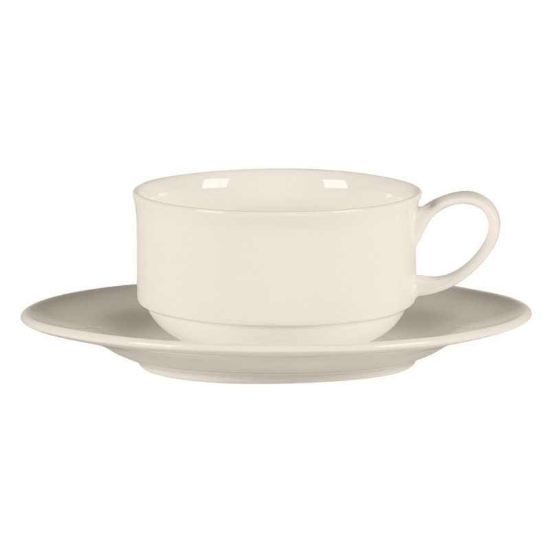 Soucoupe pour tasse à café / thé rond ivoire porcelaine bone china Ø 15,5 cm Bravura Rak