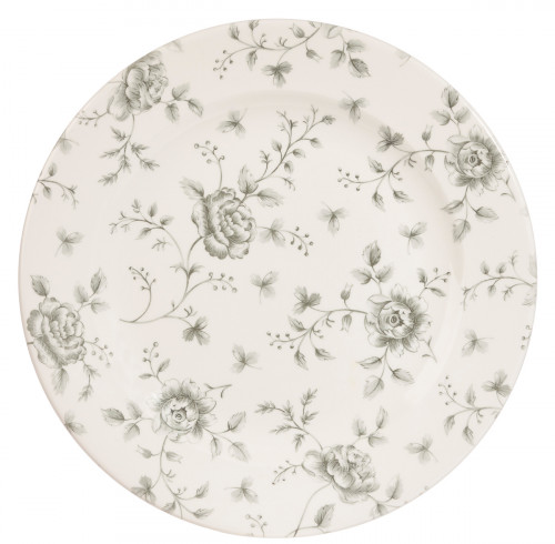 Assiette plate rond Rose Chintz Gris porcelaine Ø 27,6 cm Vintage Prints Churchill