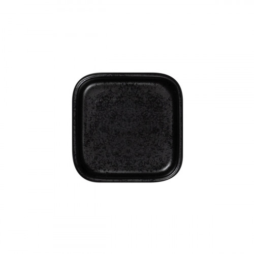 Assiette plate carré noir porcelaine 8x8 cm Fractal Rak