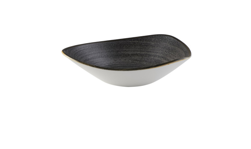 Assiette plate triangulaire Raw Black porcelaine vitrifiée 26,5x26,5 cm Stonecast Raw Churchill