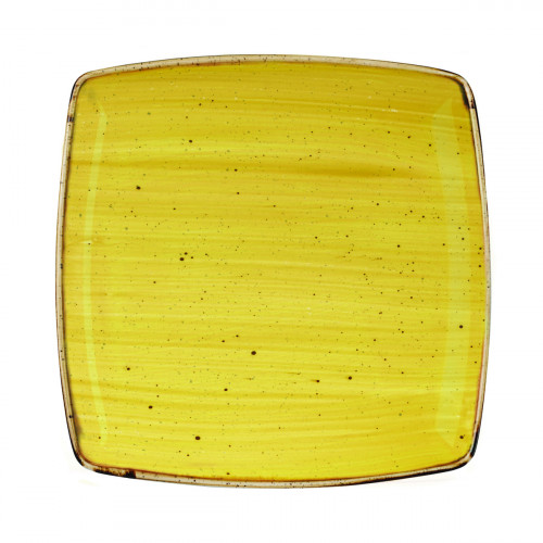 Assiette plate carré Mustard porcelaine vitrifiée 26 cm Stonecast Churchill