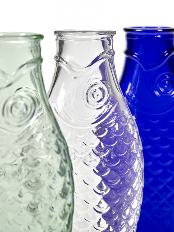 Carafe irrégulier vert verre pressé 85 cl Fish&fish Serax