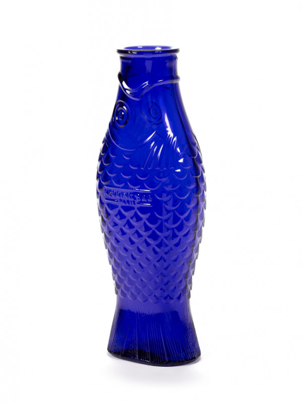 Carafe irrégulier Cobalt verre pressé 85 cl Fish&fish Serax