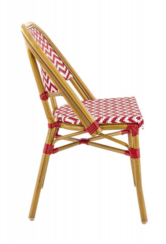 Chaise de terrasse rouge 86 cm x 46x54,5 mm Louvre Flexmob