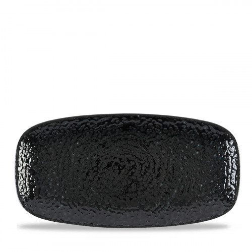 Assiette coupe plate rectangulaire noir porcelaine vitrifiée 26,9x12,7 cm Chroma Churchill