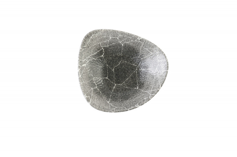 Bol triangulaire noir porcelaine 23,5 cm Kintsugi Churchill