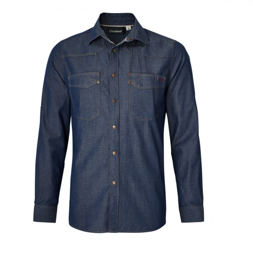 Chemise homme manche longue denim bleu XXXL Authentique Molinel