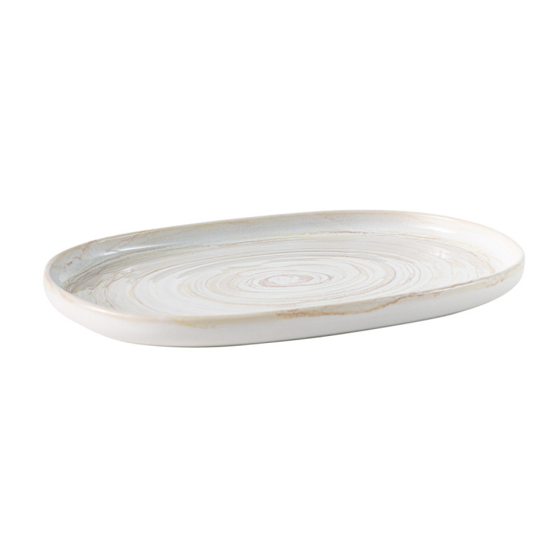 Assiette ovale ovale beige grès émaillé 33x22,5 cm Aurora Accolade