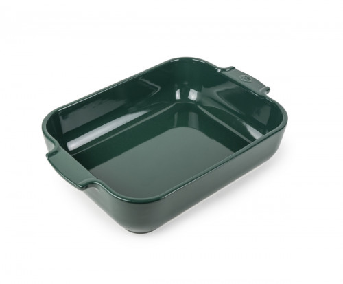 Plat à four rectangulaire vert forêt porcelaine vitrifiée 40x27 cm Céramique Peugeot Saveurs