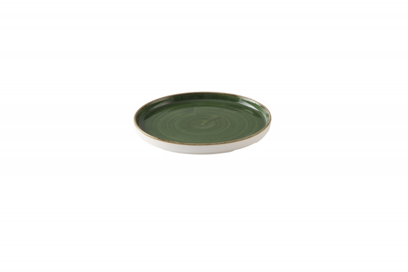 Assiette coupe plate rond Sorrel Green porcelaine vitrifiée Ø 21 cm Stonecast Churchill