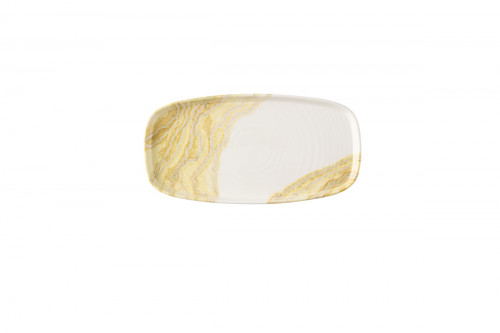 Assiette coupe plate rectangulaire Gold porcelaine vitrifiée 18x35 cm Tide Churchill