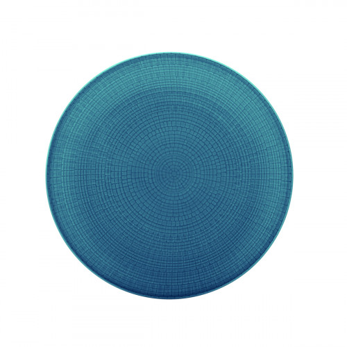 Assiette coupe plate rond Bleu galet en grès émaillé Modulo Nature Degrenne