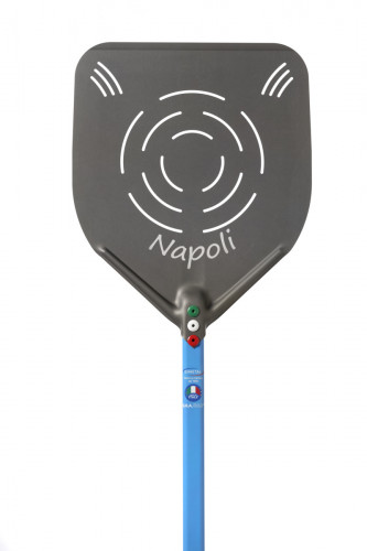 Pelle à pizza perforée aluminium anodisé 33x33 cm manche 150 cm Napoli Gi Metal