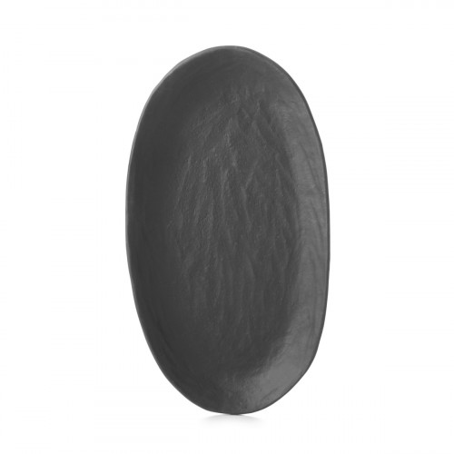 Assiette coupe plate ovale Noir brut porcelaine culinaire 24,5x13,5 cm Yli Revol