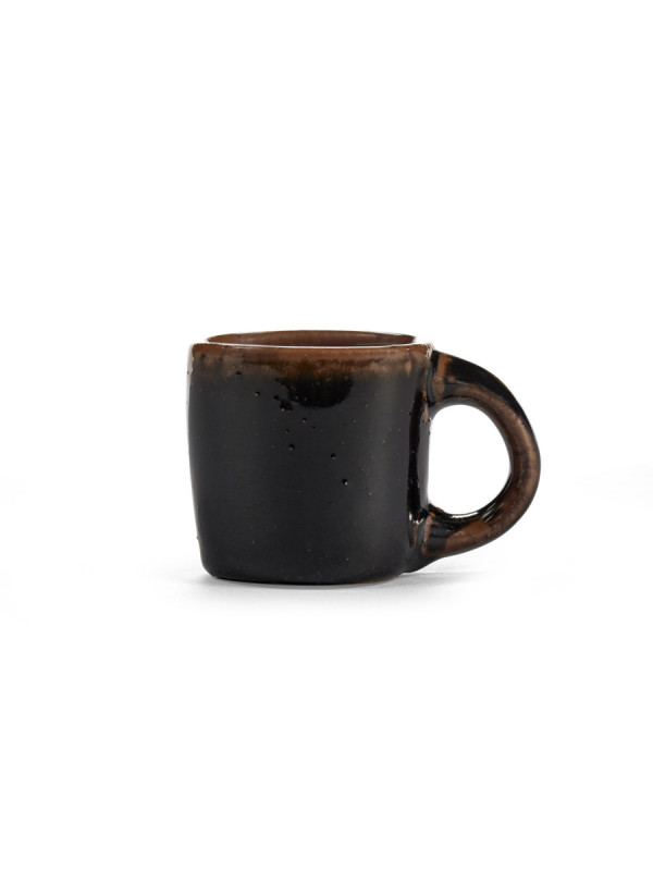 Tasse à expresso ovale marron grès émaillé 10 cl 7 cm Out Of Lines Serax