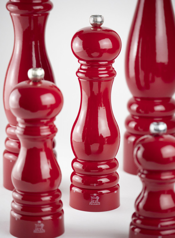 Moulin à sel humide rouge Ø 5,9 cm 18 cm Paris Peugeot Saveurs