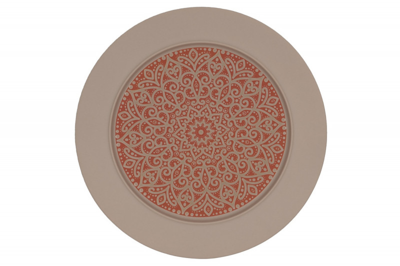 Assiette avec cloche rond Damask porcelaine vitrifiée Ø 22,7 cm Rihla Rak